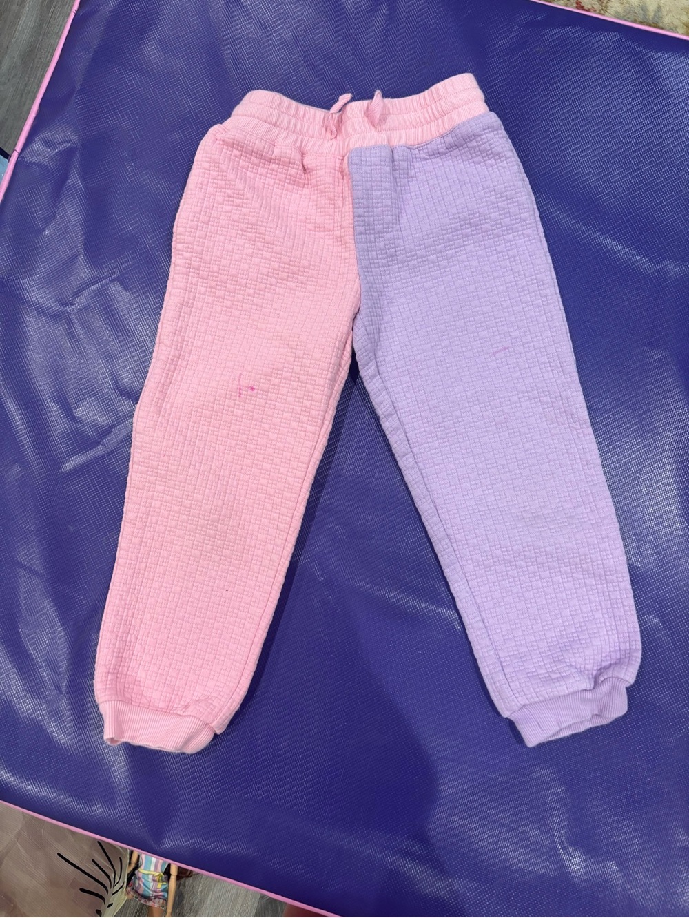 Kids Two-Tone Pink and Lavender Jogger Pants